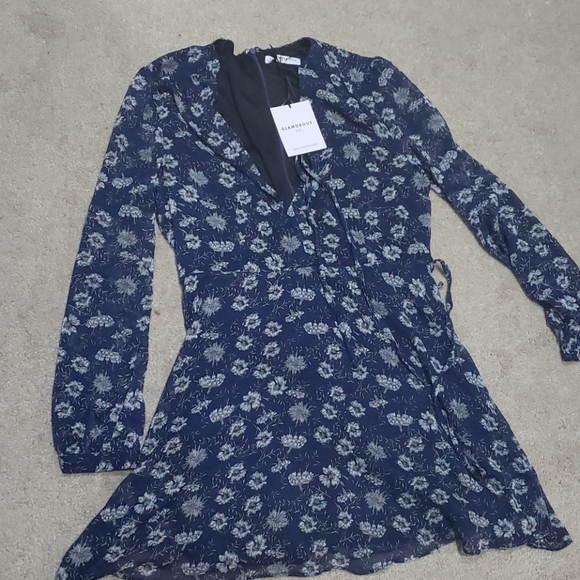Navy blue floral dress - Picture 2 of 2